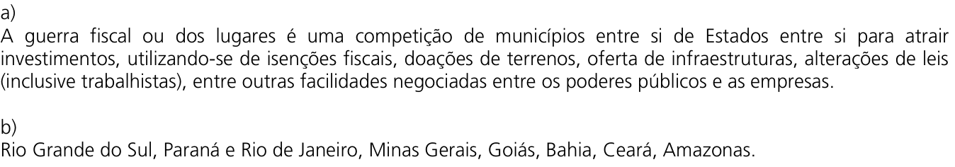 Resposta esperada no documento da Comvest