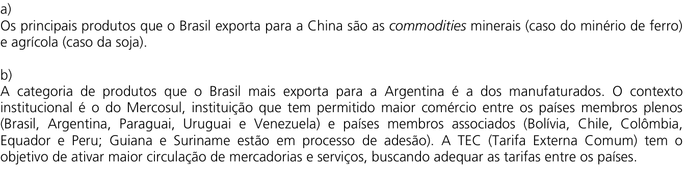 Resposta esperada no documento da Comvest