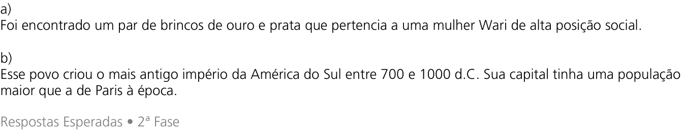 Resposta esperada no documento da Comvest