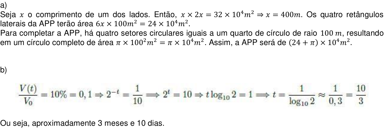 Resposta esperada no documento da Comvest