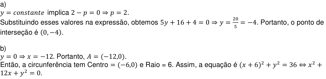 Resposta esperada no documento da Comvest