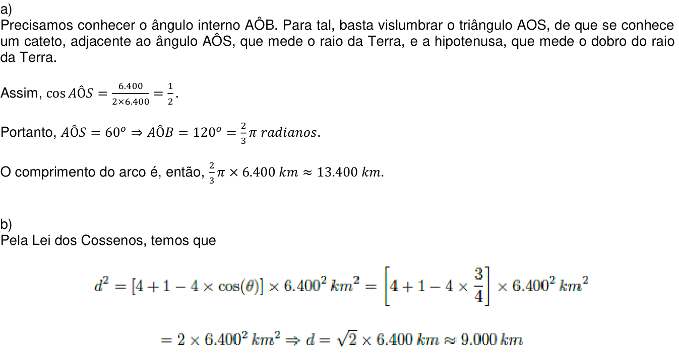 Resposta esperada no documento da Comvest