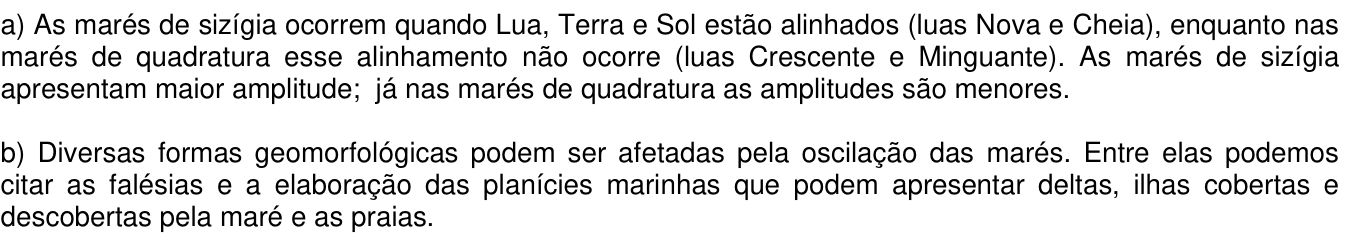 Resposta esperada no documento da Comvest