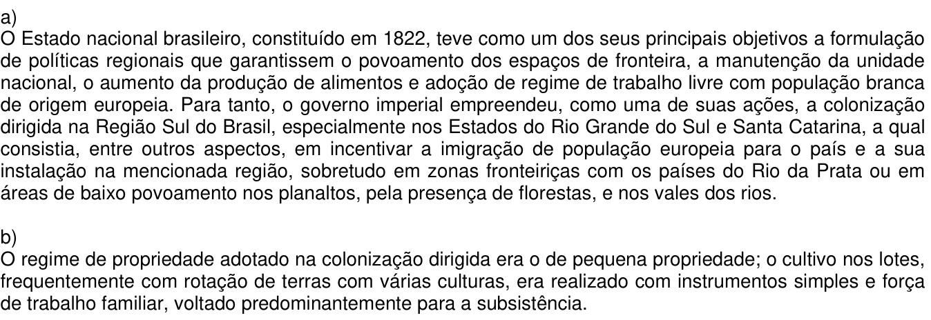 Resposta esperada no documento da Comvest