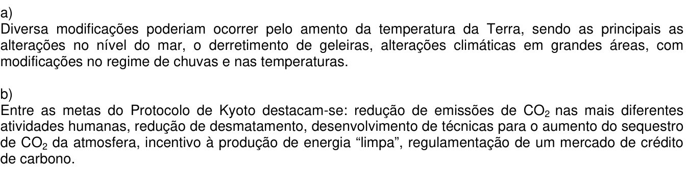 Resposta esperada no documento da Comvest