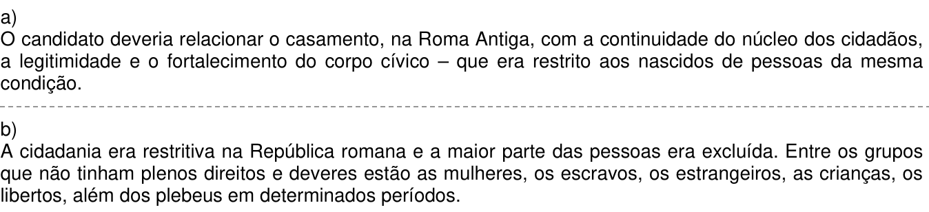 Resposta esperada no documento da Comvest