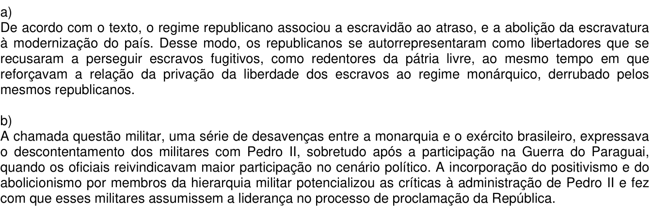 Resposta esperada no documento da Comvest
