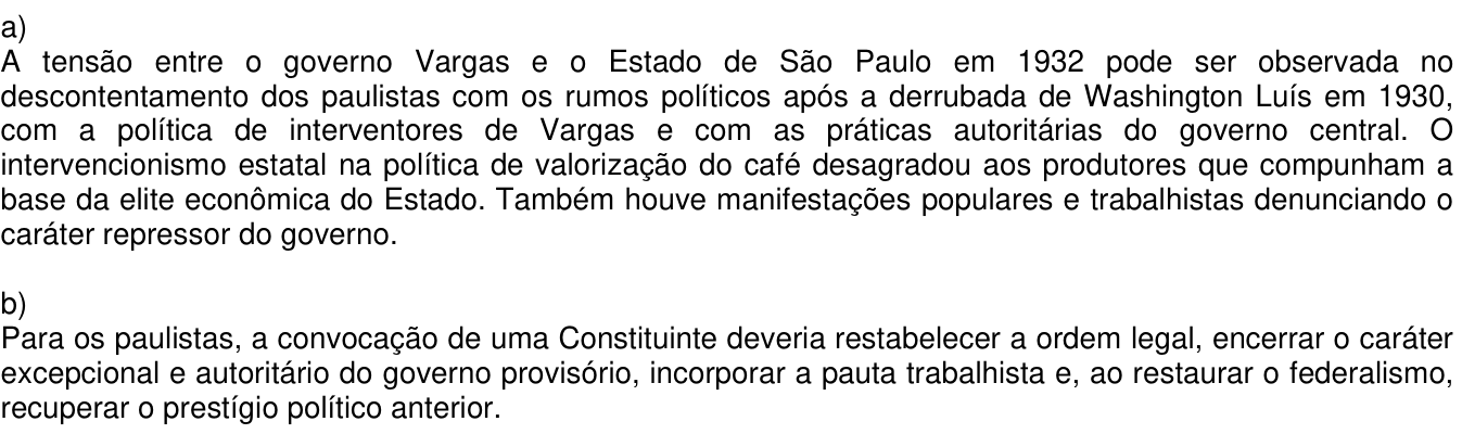 Resposta esperada no documento da Comvest