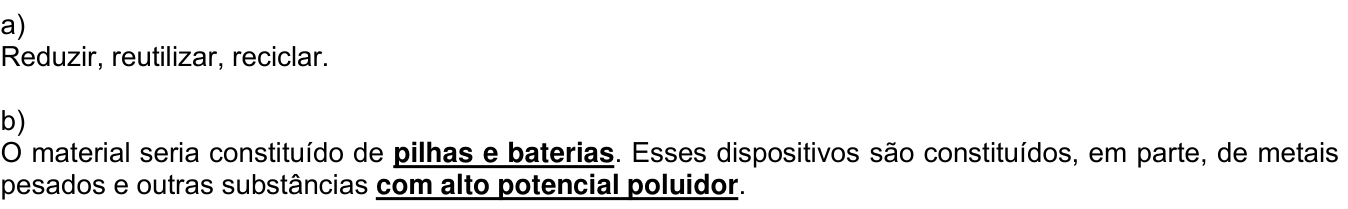 Resposta esperada no documento da Comvest