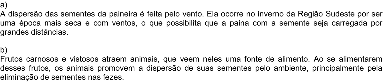Resposta esperada no documento da Comvest