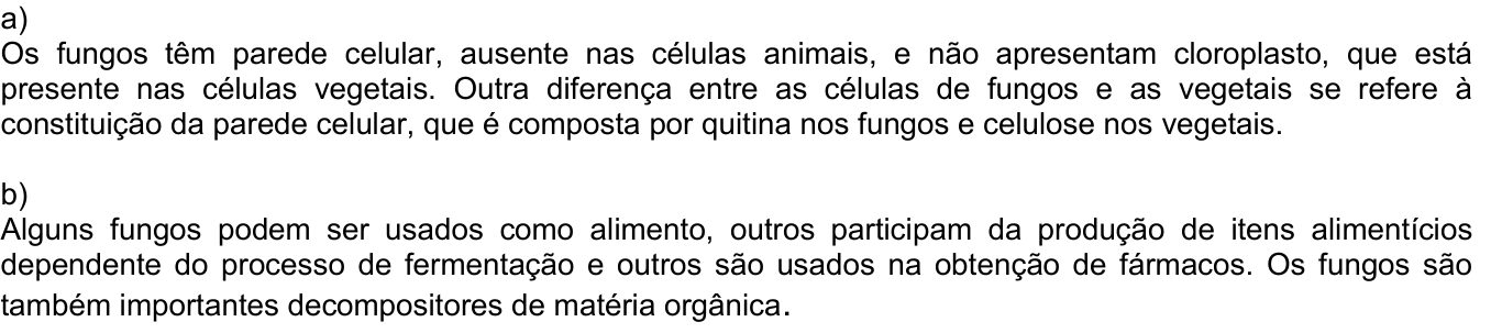 Resposta esperada no documento da Comvest