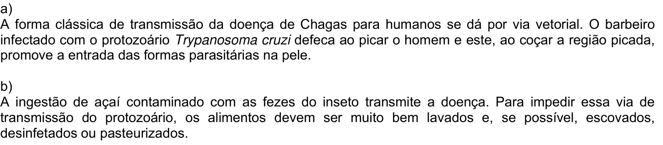 Resposta esperada no documento da Comvest
