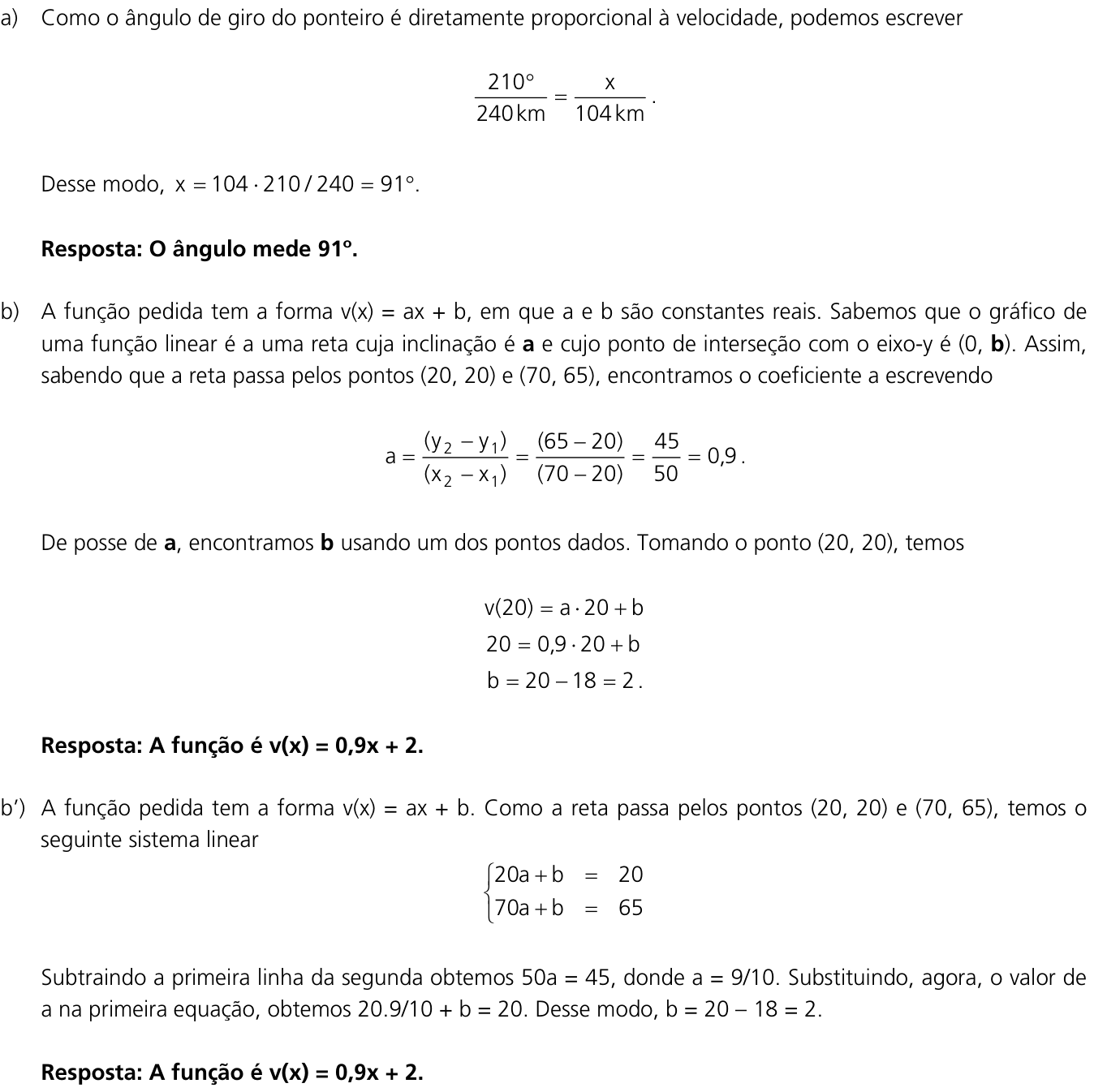 Resposta esperada no documento da Comvest