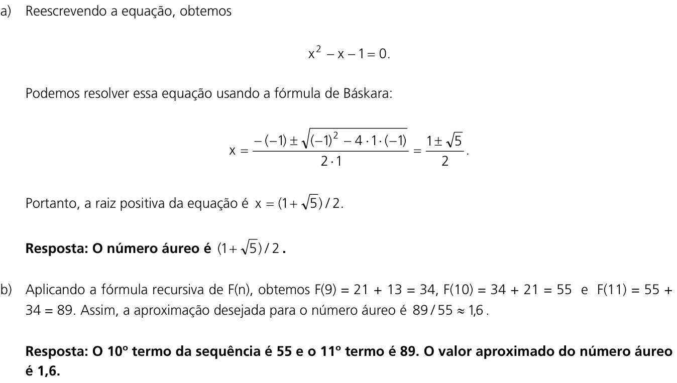 Resposta esperada no documento da Comvest