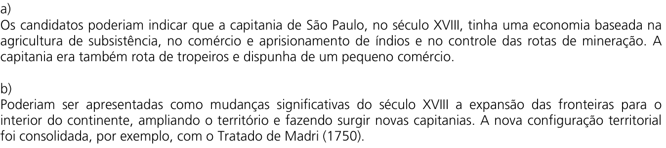Resposta esperada no documento da Comvest