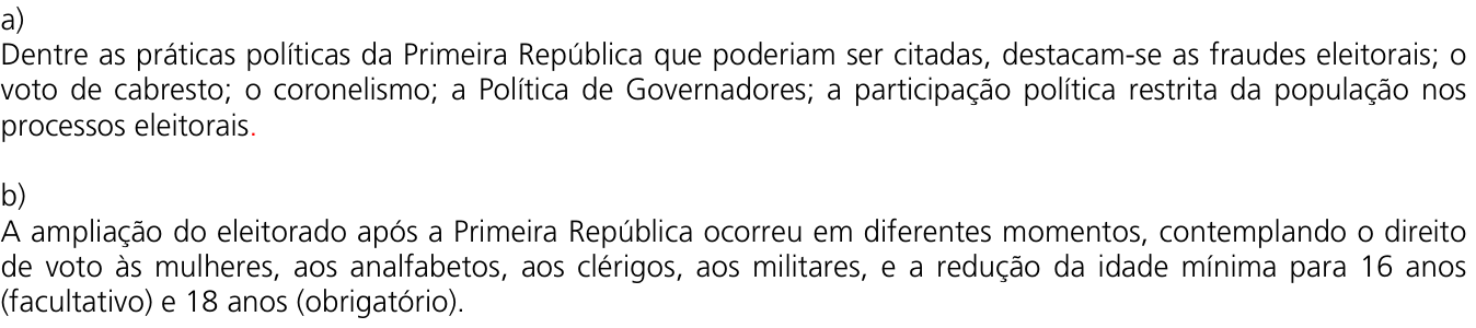 Resposta esperada no documento da Comvest