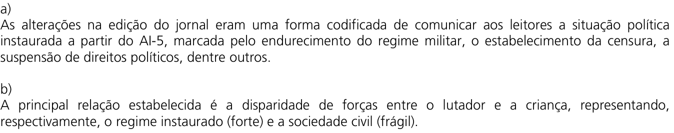 Resposta esperada no documento da Comvest