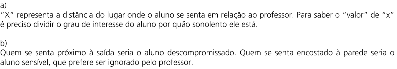 Resposta esperada no documento da Comvest