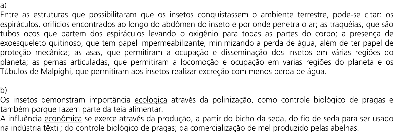 Resposta esperada no documento da Comvest