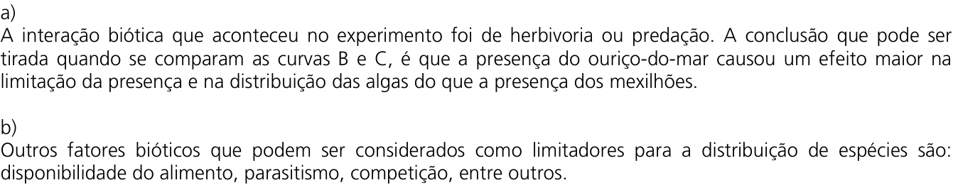 Resposta esperada no documento da Comvest
