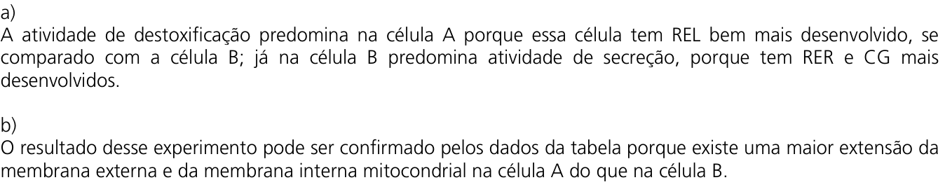 Resposta esperada no documento da Comvest