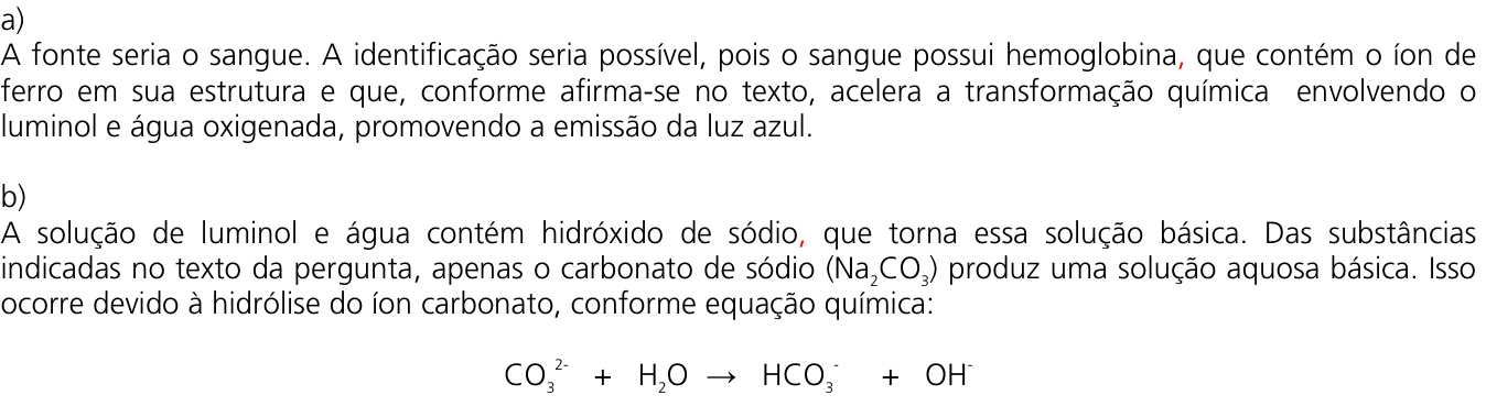 Resposta esperada no documento da Comvest