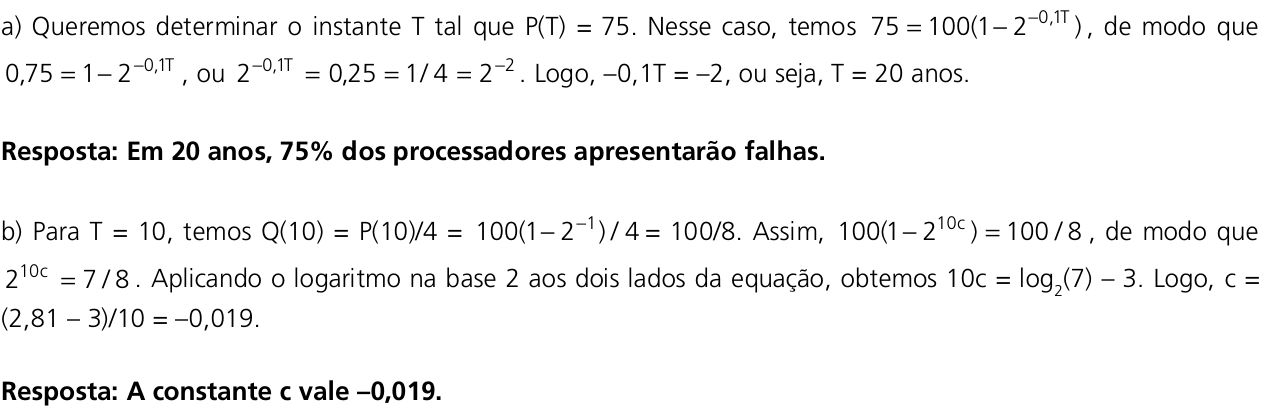 Resposta esperada no documento da Comvest