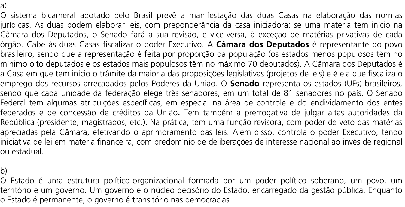 Resposta esperada no documento da Comvest