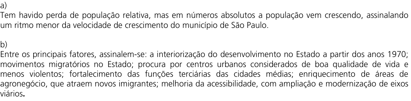 Resposta esperada no documento da Comvest