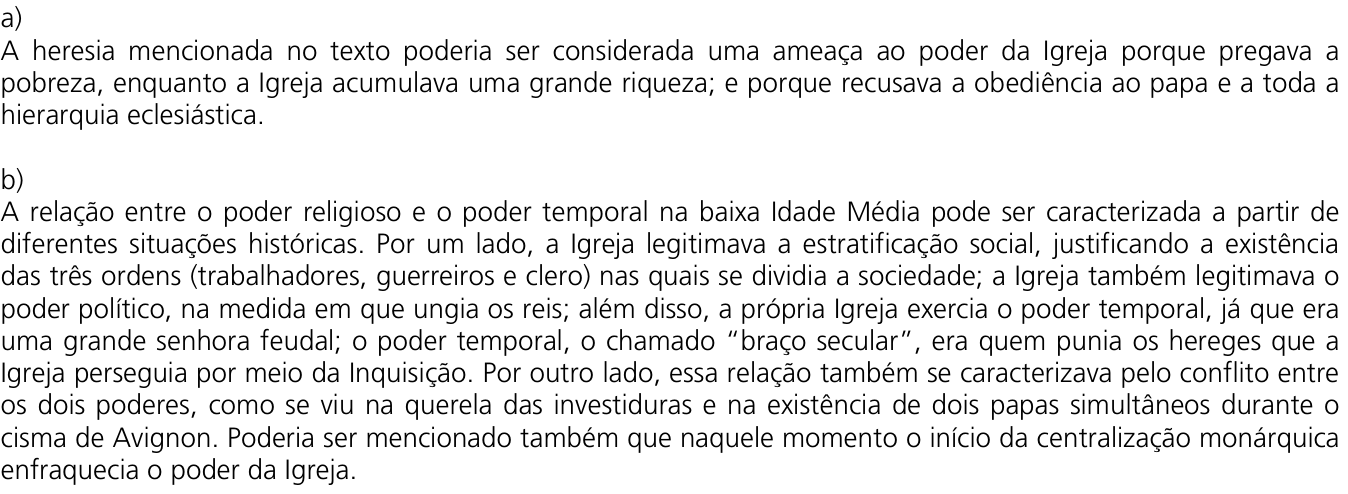 Resposta esperada no documento da Comvest