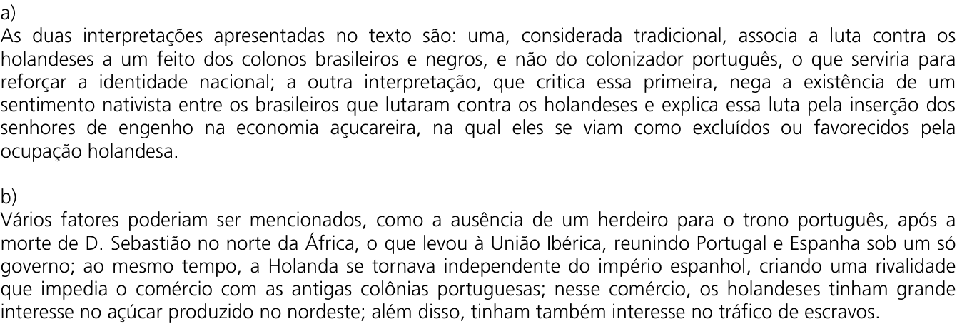 Resposta esperada no documento da Comvest