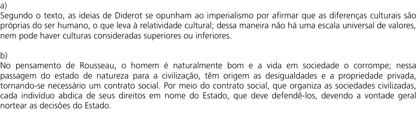 Resposta esperada no documento da Comvest
