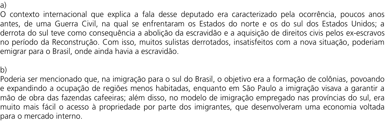 Resposta esperada no documento da Comvest
