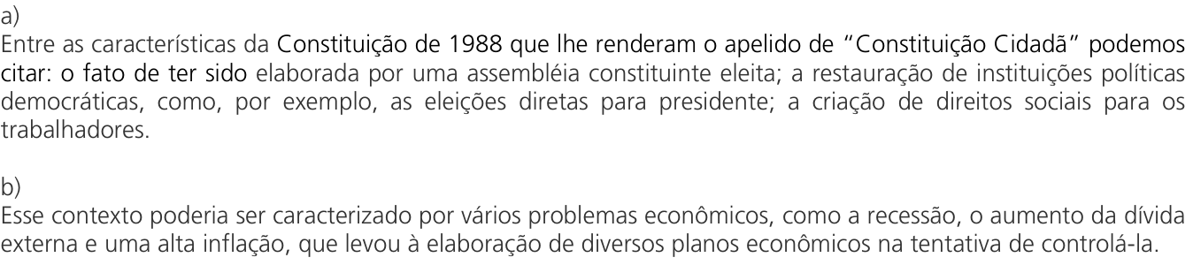 Resposta esperada no documento da Comvest