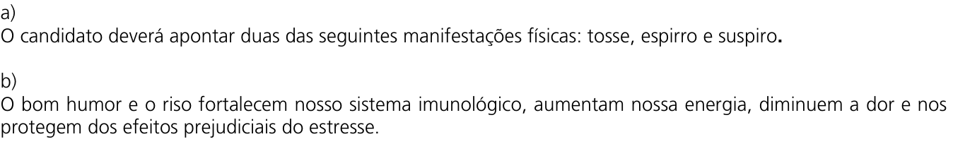 Resposta esperada no documento da Comvest