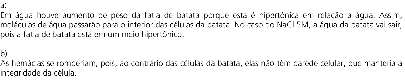 Resposta esperada no documento da Comvest
