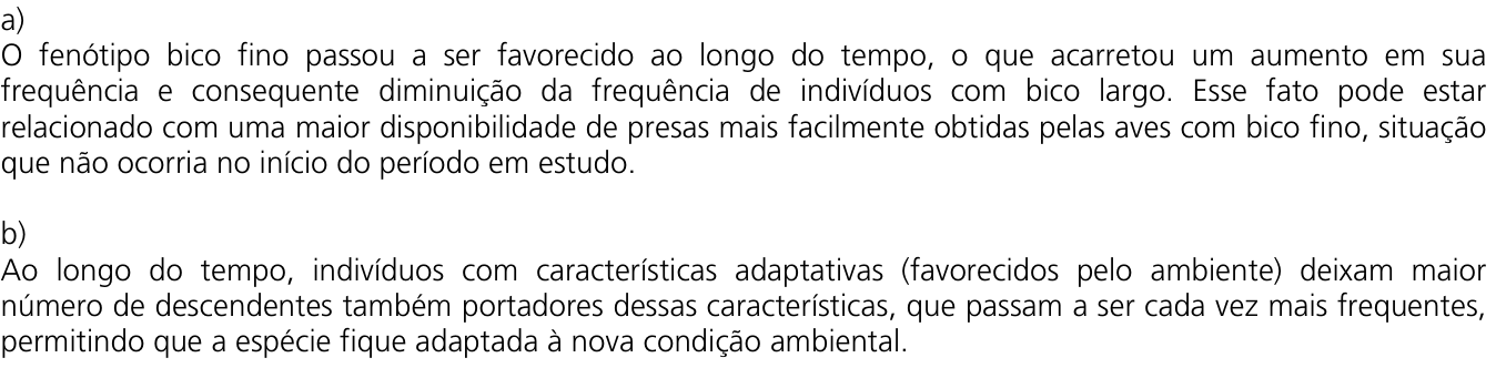 Resposta esperada no documento da Comvest