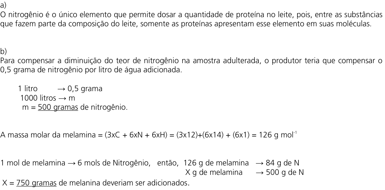Resposta esperada no documento da Comvest