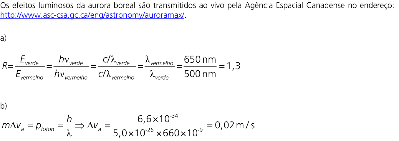 Resposta esperada no documento da Comvest