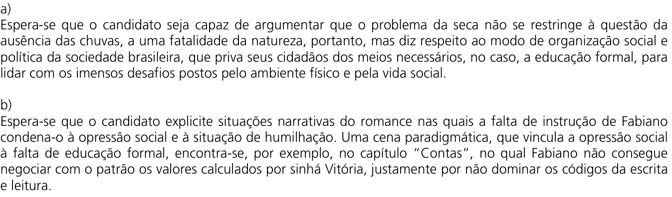 Resposta esperada no documento da Comvest