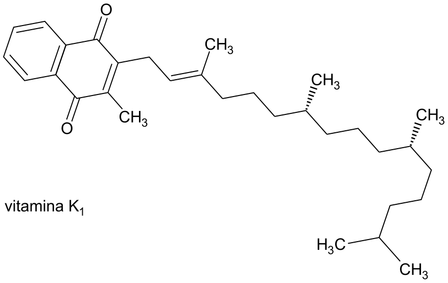 Fórmula estrutural plana da vitamina K₁