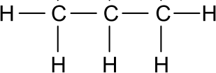 Fórmula estrutural plana do isopropanol, apresentando a cadeia H3C-CH(OH)-CH3 com todas as ligações simples H e OH abertas.