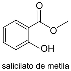 Fórmula estrutural do salicilato de metila