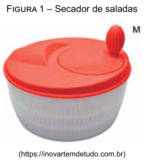Secador de saladas com tampa vermelha e manivela M