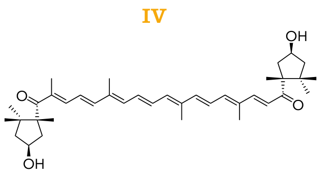 Substância IV: carotenoide oxigenado contendo duas hidroxilas e duas carbonilas