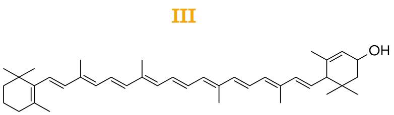 Substância III: carotenoide oxigenado contendo uma hidroxila