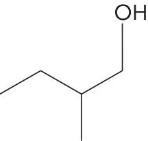 Fórmula estrutural de um álcool de cadeia ramificada com hidroxila terminal