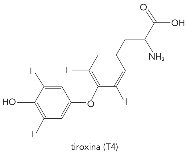 Fórmula estrutural da tiroxina (T4)