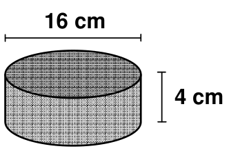 Segunda lata cilíndrica com diâmetro da base de 16 cm e altura de 4 cm