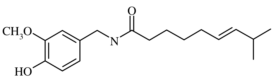 Estrutura química da capsaicina
